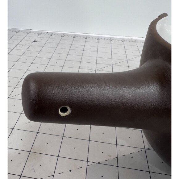 Heath Stoneware Spouted Batter Pouring Bowl w/Handle Chocolate Brown USA 6" USA - Picture 7 of 9